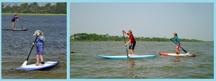 girl paddleboarding